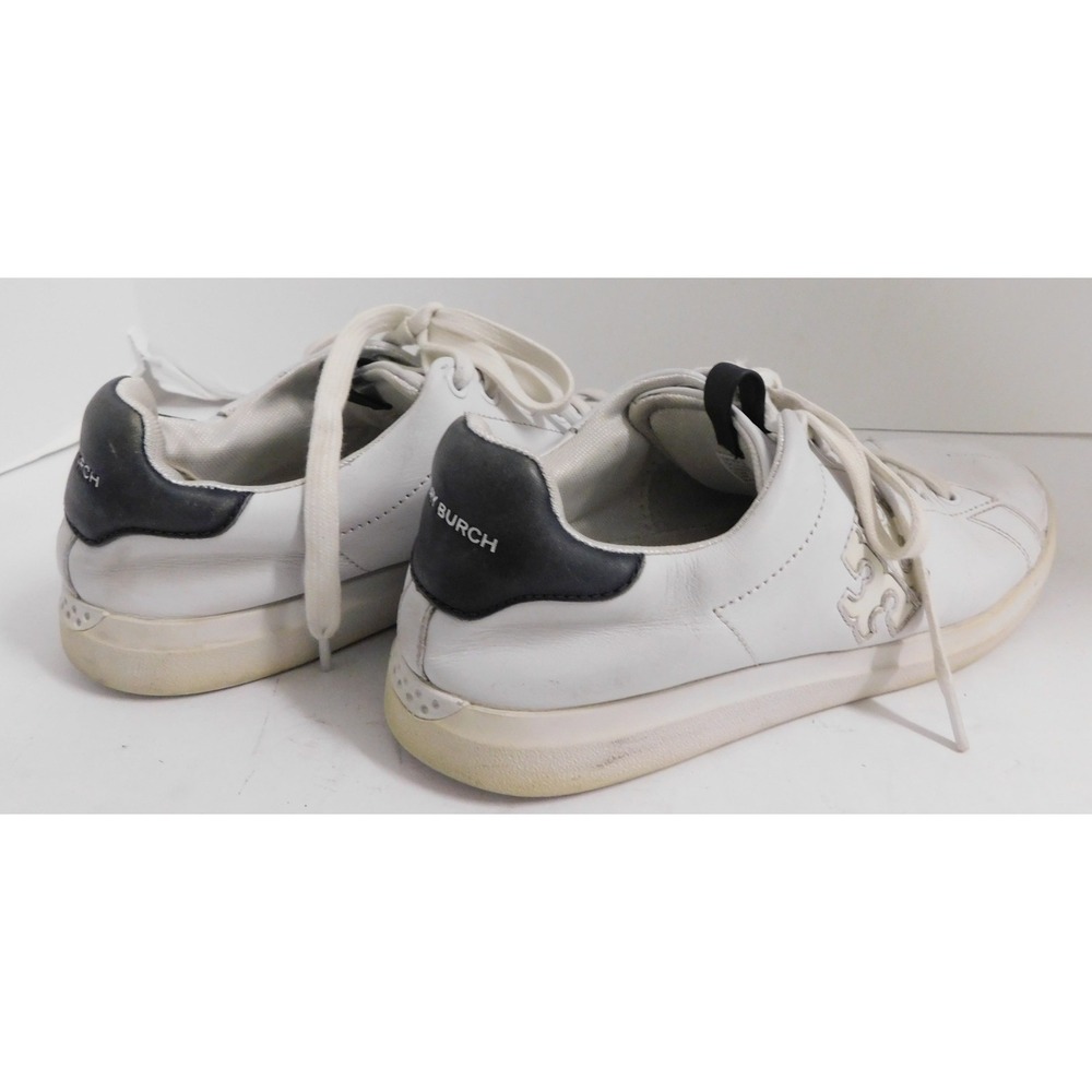 Tory Burch Women Double T Howell Court Sneakers White Size 8.5 - Picture 7 of 9
